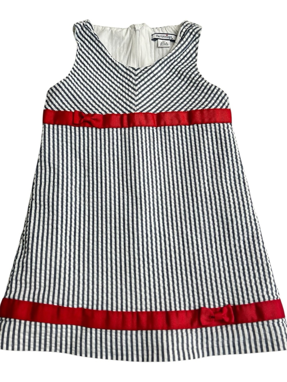Adorable Hartstrings Toddler Girls Seersucker Dress Size 4T